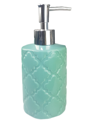 Tandenborstelhouder en zeepdispenser MARGA - Turquoise - Keramiek