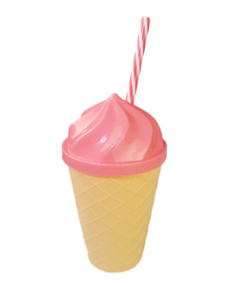 Ice Cream drinkbeker ROSA - Roze / Bruin - 350 ml - Ø 10 x h 17 cm