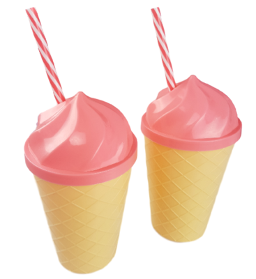 Ice Cream drinkbeker ROSA - Roze / Bruin - 350 ml - Ø 10 x h 17 cm