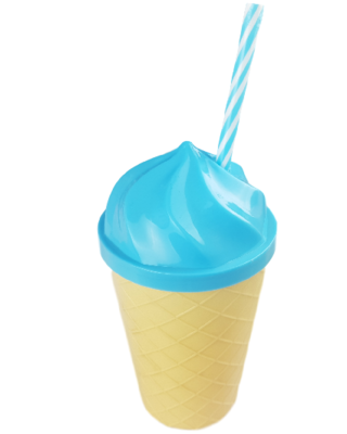 Ice Cream drinkbeker ROSA - Blauw / Bruin - 350 ml - Ø 10 x h 17 cm