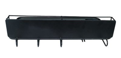 Halspiegel STERRE - Zwart - Plankje en 5 haakjes - 50 x 31.5 x 10.5 cm