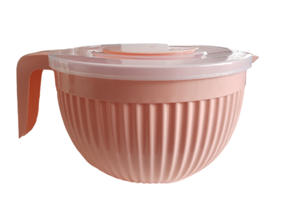 Beslagkom met deksel - Roze - Mengkom - Kunststof - 3.5 L