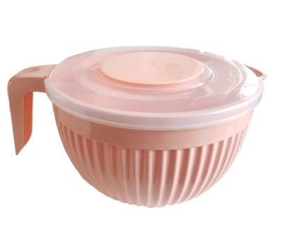 Beslagkom met deksel - Roze - Mengkom - Kunststof - 3.5 L