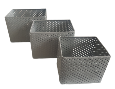 Opbergbakjes JORAS - Grijs - Metaal - Set van 3